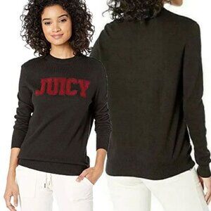 JUICY COUTURE Women's Black Flocked Logo Sweater - NWT $98
